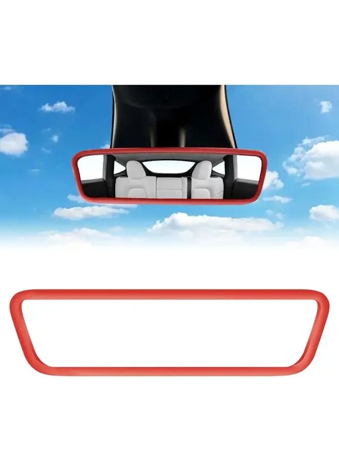 White Rear View Mirror Protector Frame And Center Console Cover For Tesla Model 3 Y - Image 3